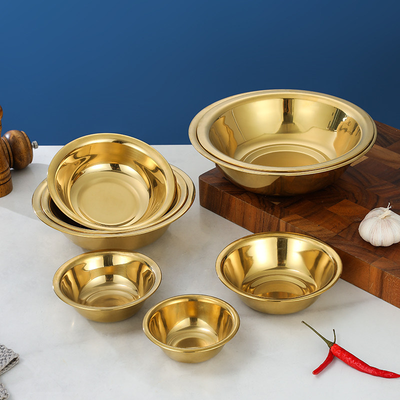 金色不锈钢拉面盆沙拉碗韩式料理碗小吃碗饭碗螺蛳粉专用碗酱料碗,餐饮具,盆,淘宝优惠券,粉丝福利购,淘宝优惠卷
