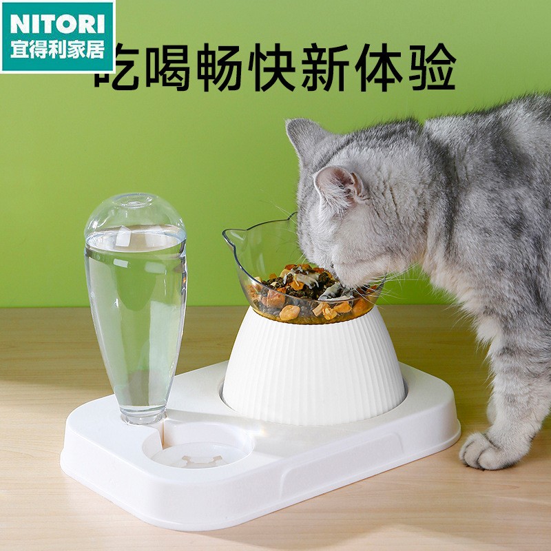 日本进口便宜得利猫粮碗狗狗中小型犬食盆饭碗自动猫咪饮水器饭盆