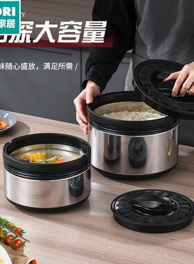 日本进口便宜得利家用手提保温锅加厚不锈钢学生饭菜便当盒大容量