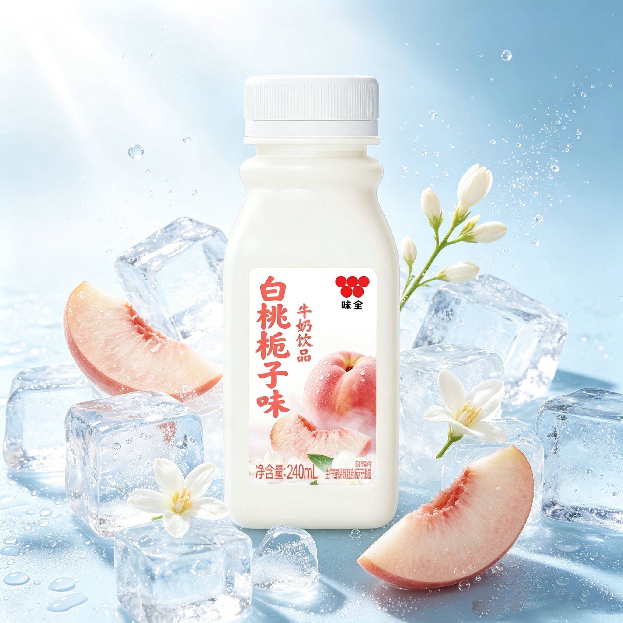 味全白桃栀子橘子低温牛乳