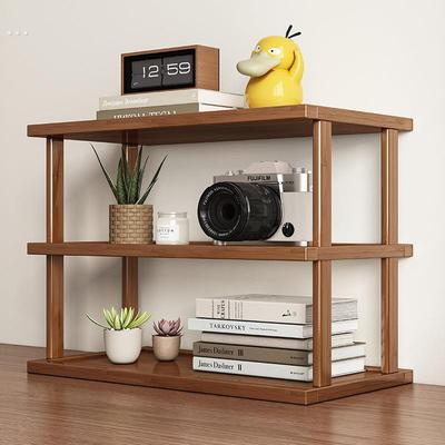 桌面置物架桌上增高加厚可调收纳层架子台面小型多层放东西竹木隔