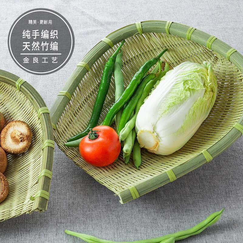 精品竹筲箕簸箕手工竹编竹制品工艺品洗菜盛菜篮子饭店家用