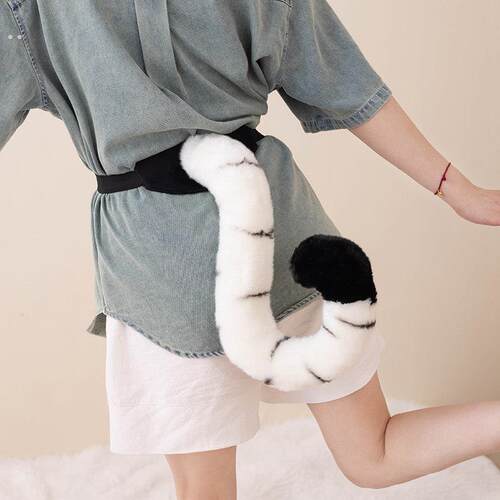 摇摆动物尾巴腰带老虎尾巴派对表演动物儿童幼儿园小孩表演出道具