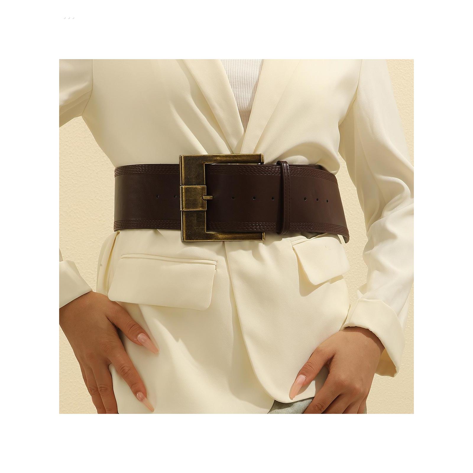 覆古美拉德风宽版腰间配饰腰带女配裙子牛仔裤小众设计感辣妹装饰