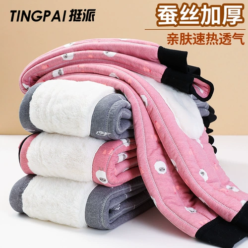 Удерживающие тепло утепленные бархатные зимние детские штаны