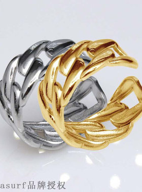 Titanium steel ring European and American style opening hol