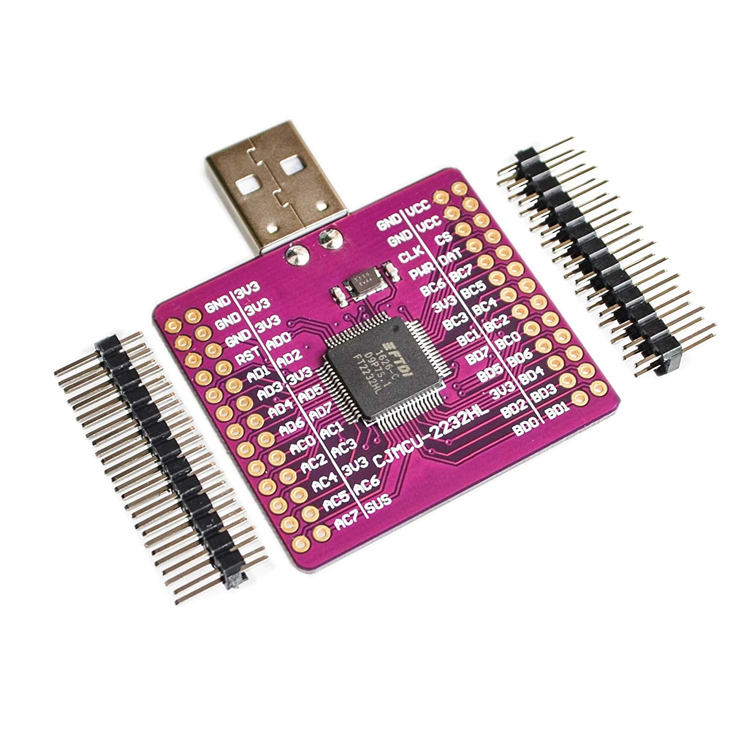 MCU-2232 FT2232HL USB 转UART/FIFO/SPI/I2C/RS232模块