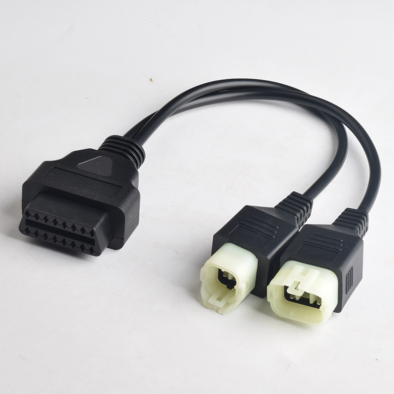 OBDll一拖二连接线 for Honda 摩托车 OBD 16pin 转 4pin+6pin针