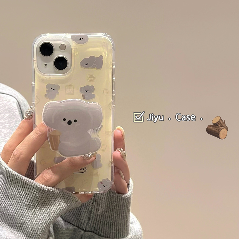 趣味考拉带支架适用苹果手机壳