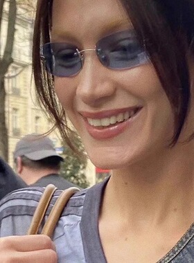 Jennie同款Y2k蓝色无框墨镜