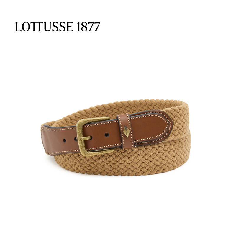 LOTTUSSE/乐途仕新款牛皮手工休闲舒适男士腰带编织皮带