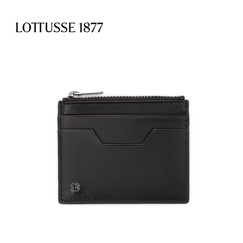 LOTTUSSE/乐途仕简约短款牛皮卡包钱包口袋包9.6X7.7cm