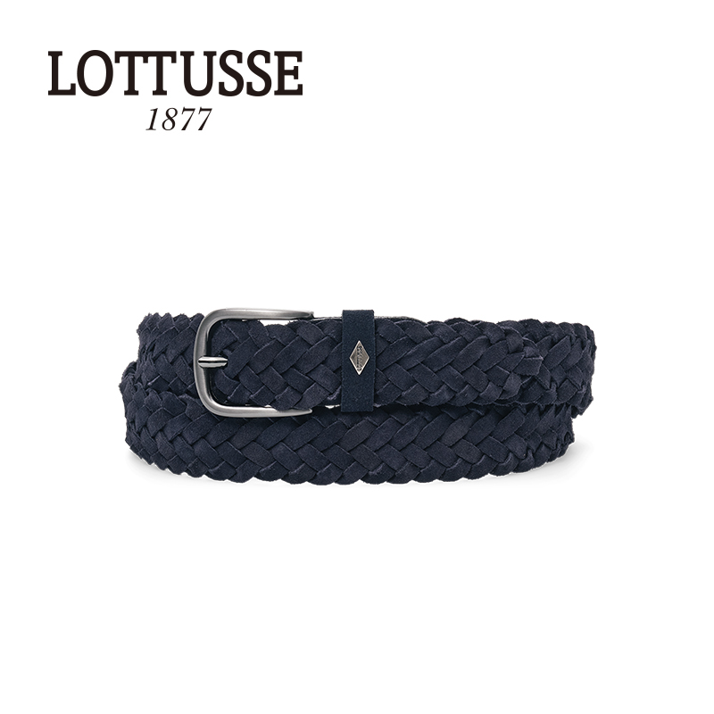 LOTTUSSE/乐途仕新款牛皮手工编织绳纹休闲舒适男士腰带皮带