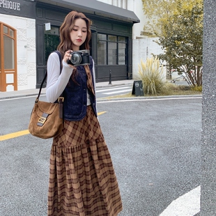 新款 女2C325 马甲 格纹裙三件套装 506P195K268 打底衫 2025秋装