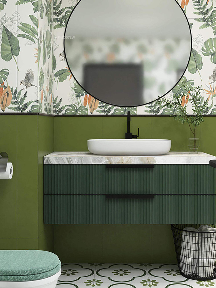 x广东法式覆古花砖卫生间厨房墙砖浴室地砖奶油风瓷砖焦糖