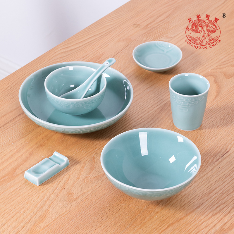 【官方正品】龙泉青瓷餐具组合