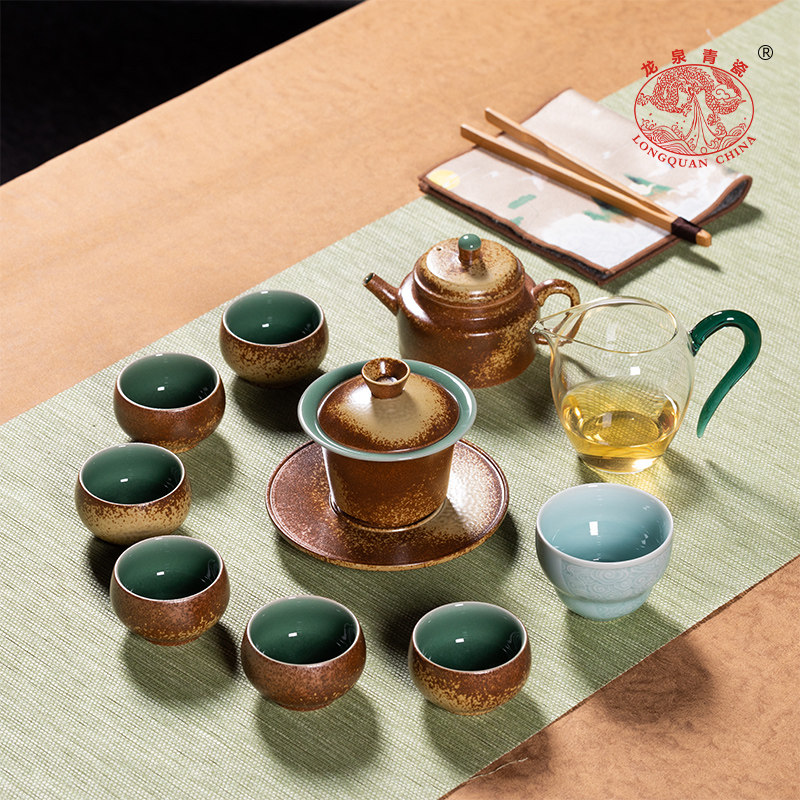 龙泉青瓷功夫茶具套装图片