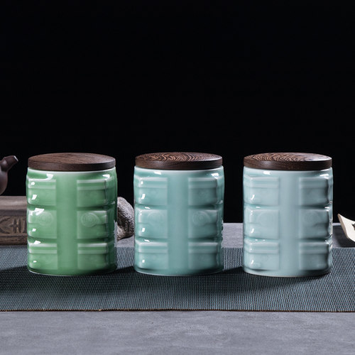 龙泉青瓷中式茶叶罐密封罐