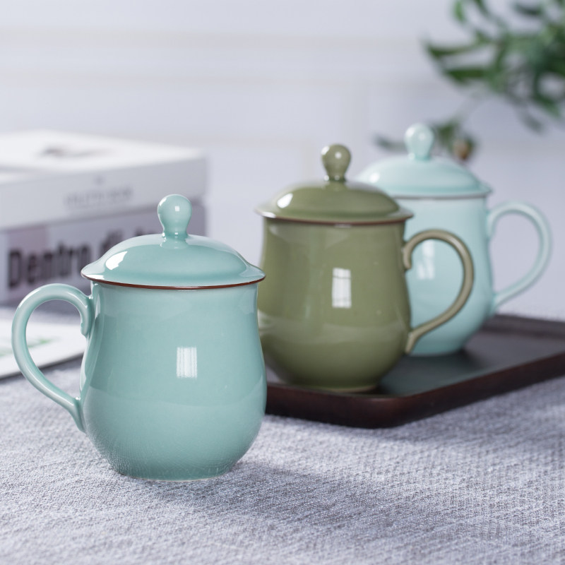 龙泉青瓷中式办公杯茶杯图片