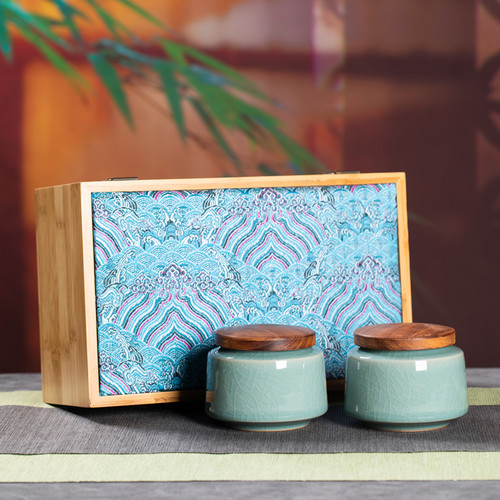 龙泉青瓷茶叶罐存储罐冰裂纹