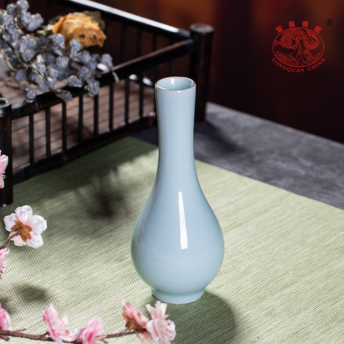 龙泉青瓷中式摆件花器花瓶