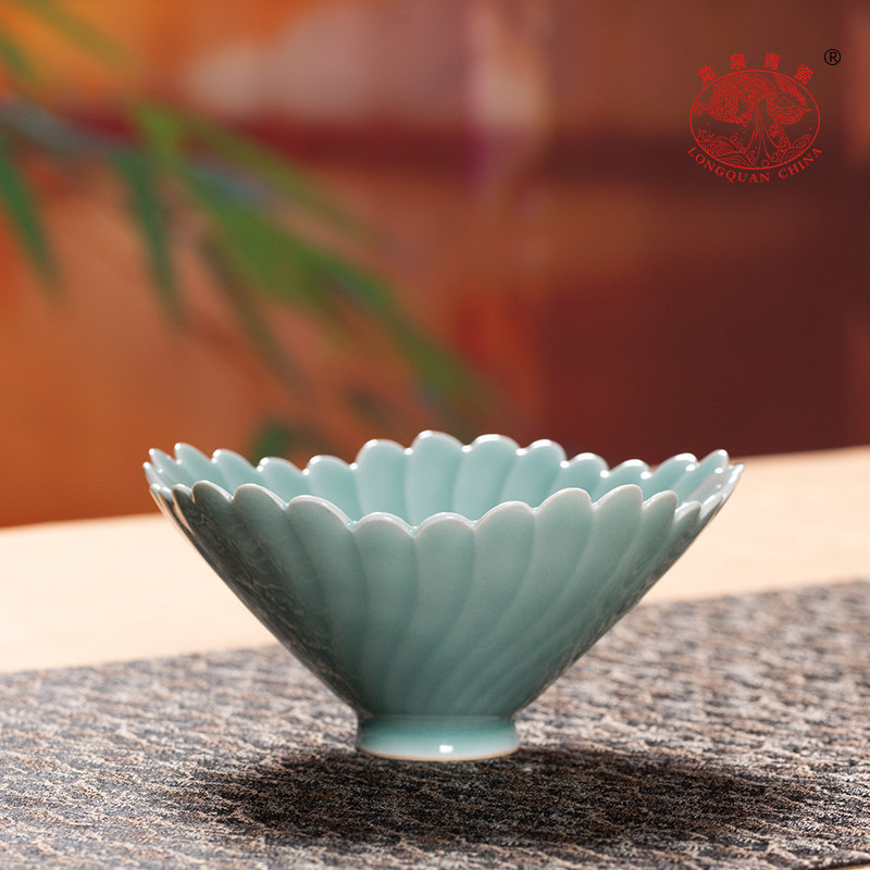 龙泉青瓷中式茶点盘小号精致点心盘功夫茶具配件坚果干家用水果盘 - 实物图