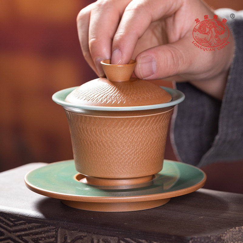 龙泉青瓷功夫茶具盖碗图片