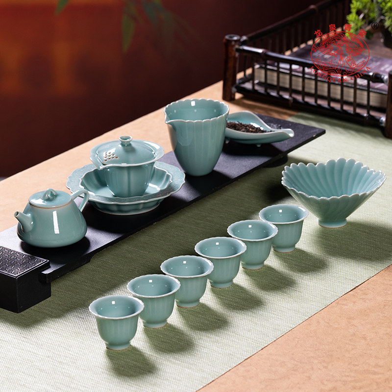 龙泉青瓷功夫茶具套装茶壶茶杯轻奢高档家用陶瓷2025新款泡茶礼盒,餐饮具,功夫茶具,淘宝优惠券,粉丝福利购,淘宝优惠卷