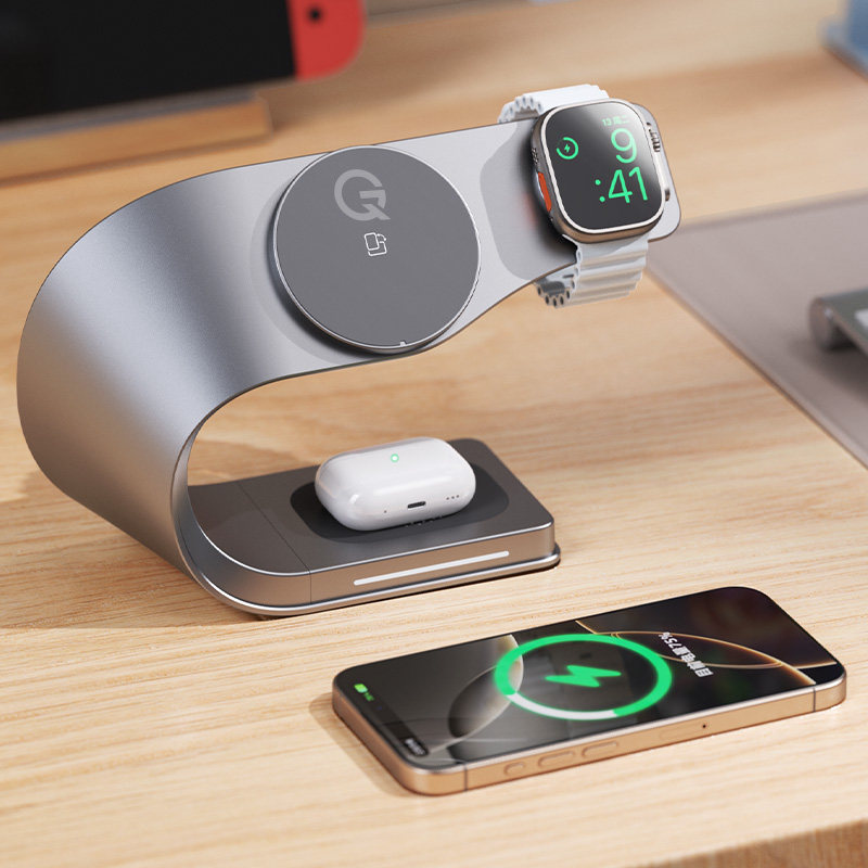 磁吸手机支架充电器四合一无线MagSafe三合一充电适用苹果17