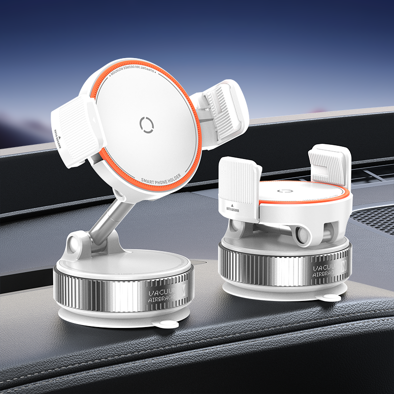 真空吸附车载手机支架2025新款吸盘汽车导航手机架中控台专用车载手机固定夹磁吸导航通用型可折叠防抖