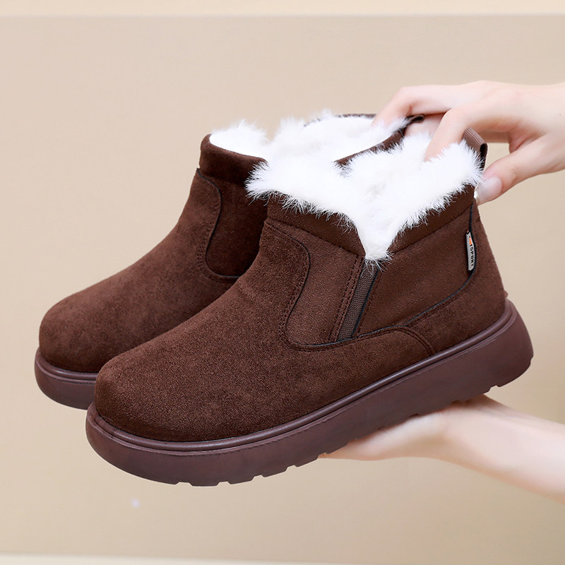 冬季新款2025加绒加厚绵羊毛雪地靴老北京棉鞋保暖防滑一脚蹬女靴,女鞋,时尚雪地靴,淘宝优惠券,粉丝福利购,淘宝优惠卷
