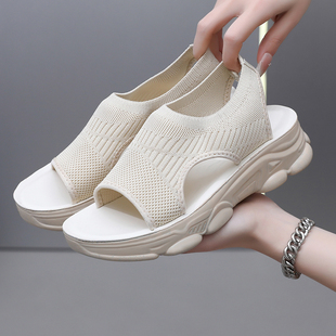 镂空户外一脚蹬女鞋 女透气轻便休闲鞋 网鞋 懒人鞋 新款 2025夏季 凉鞋