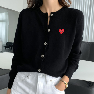 男女毛衣羊毛羊绒打底衫 爱心明星川久同款 保玲上衣 外套针织衫 开衫