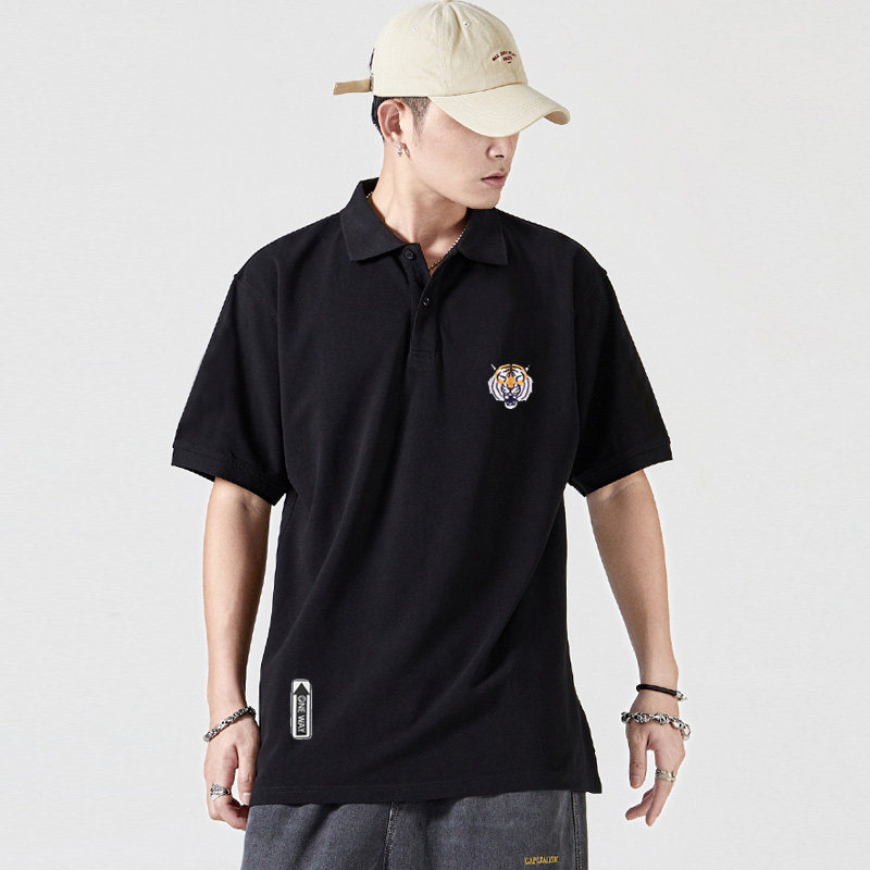 2025本命年老虎刺绣潮牌polo衫男女短袖日系加大码宽松ins翻领T恤,女装/女士精品,POLO衫,淘宝优惠券,粉丝福利购,淘宝优惠卷