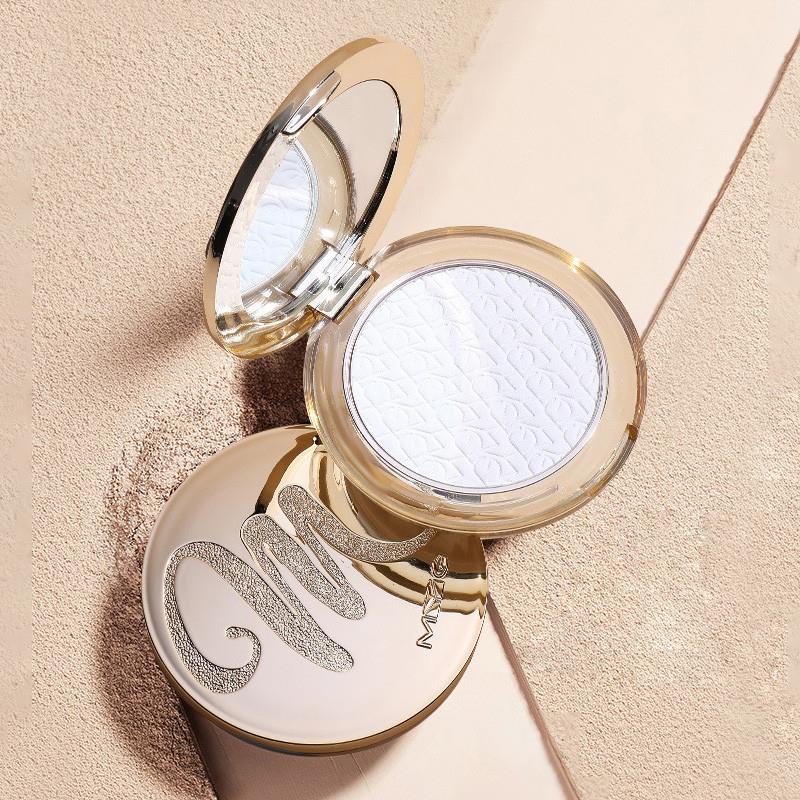 金钻定妆粉饼干湿两用持久不脱妆控油遮瑕防水防汗白色珠光仿真肌