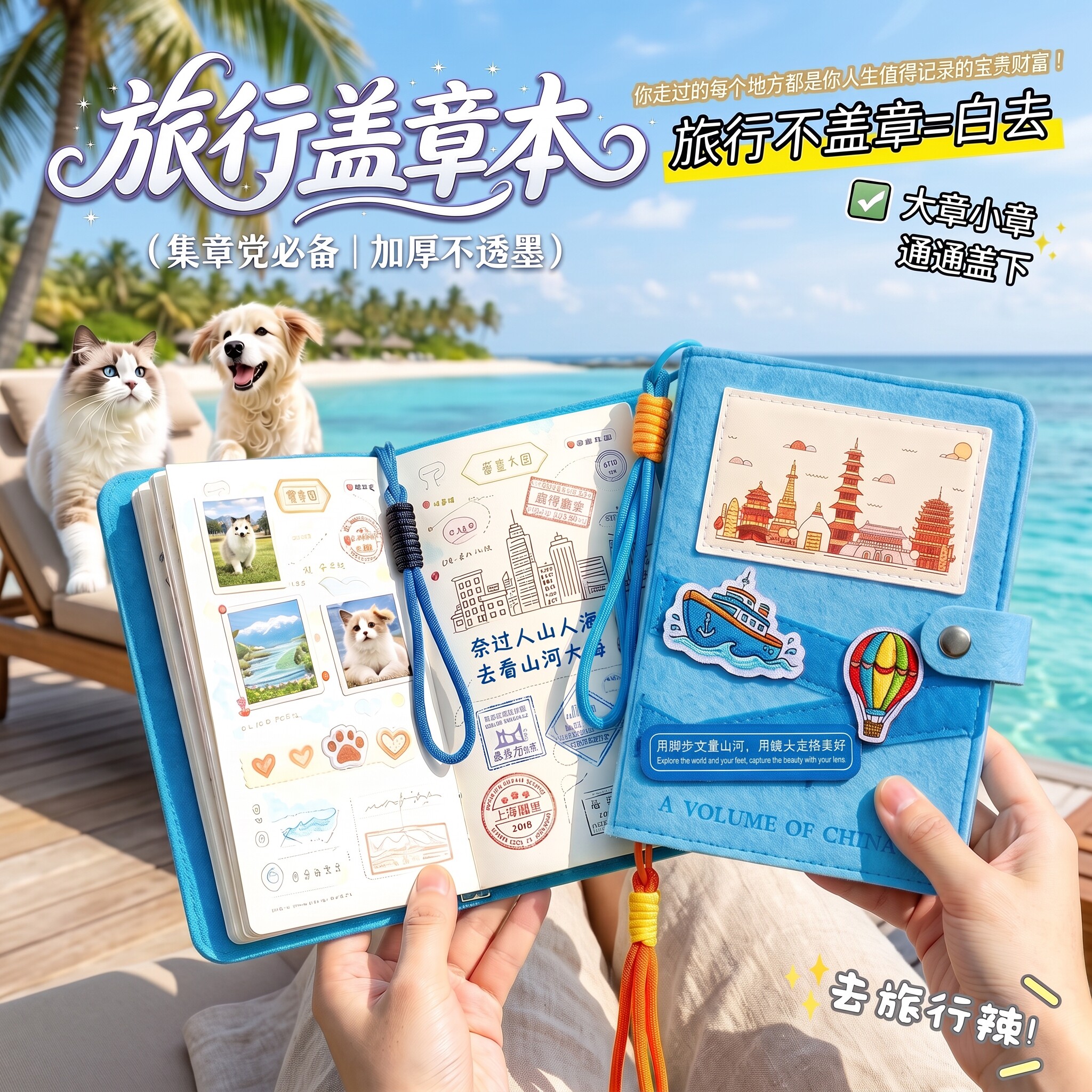 旅行盖章本大容量收纳多城市通用