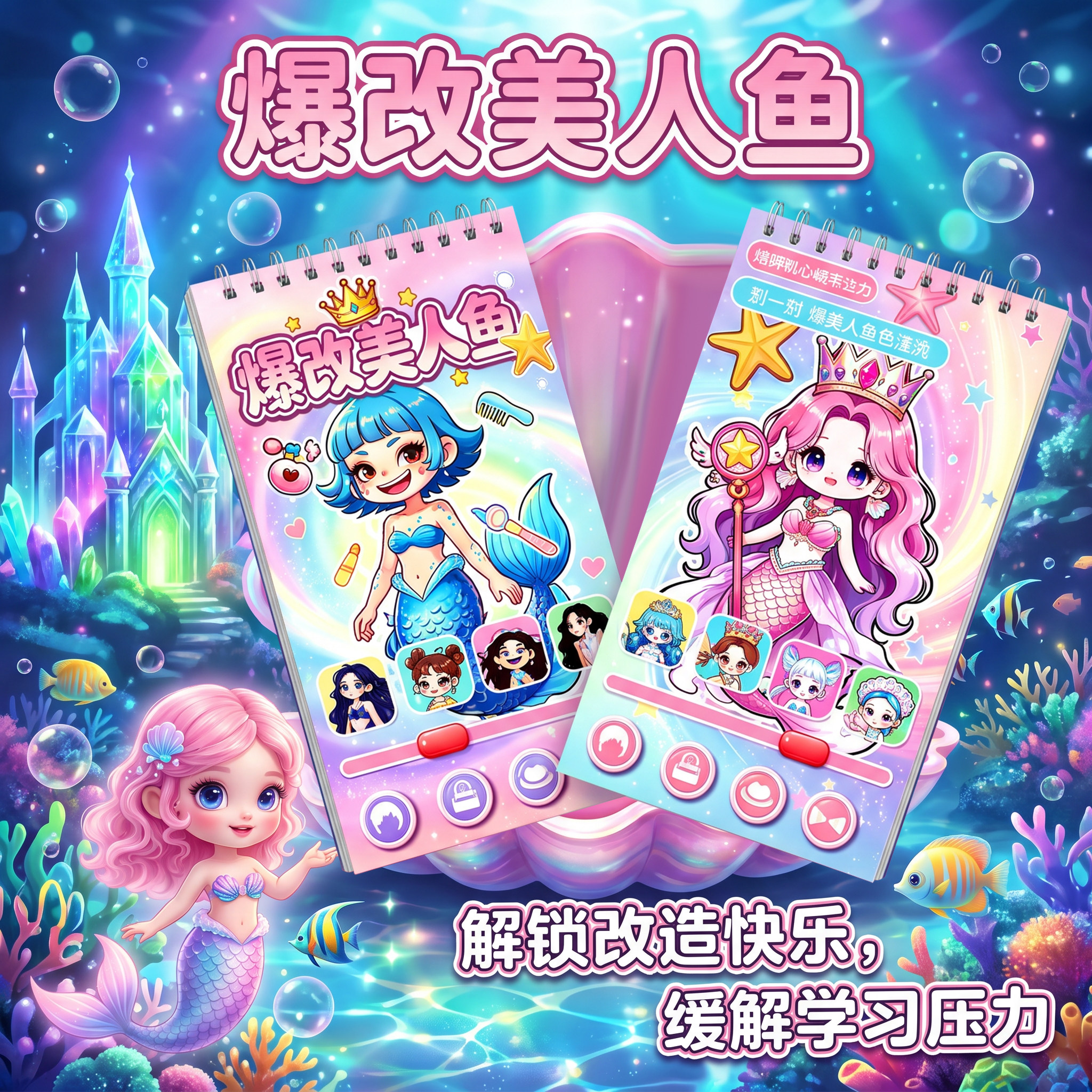 儿童益智公主换装贴纸