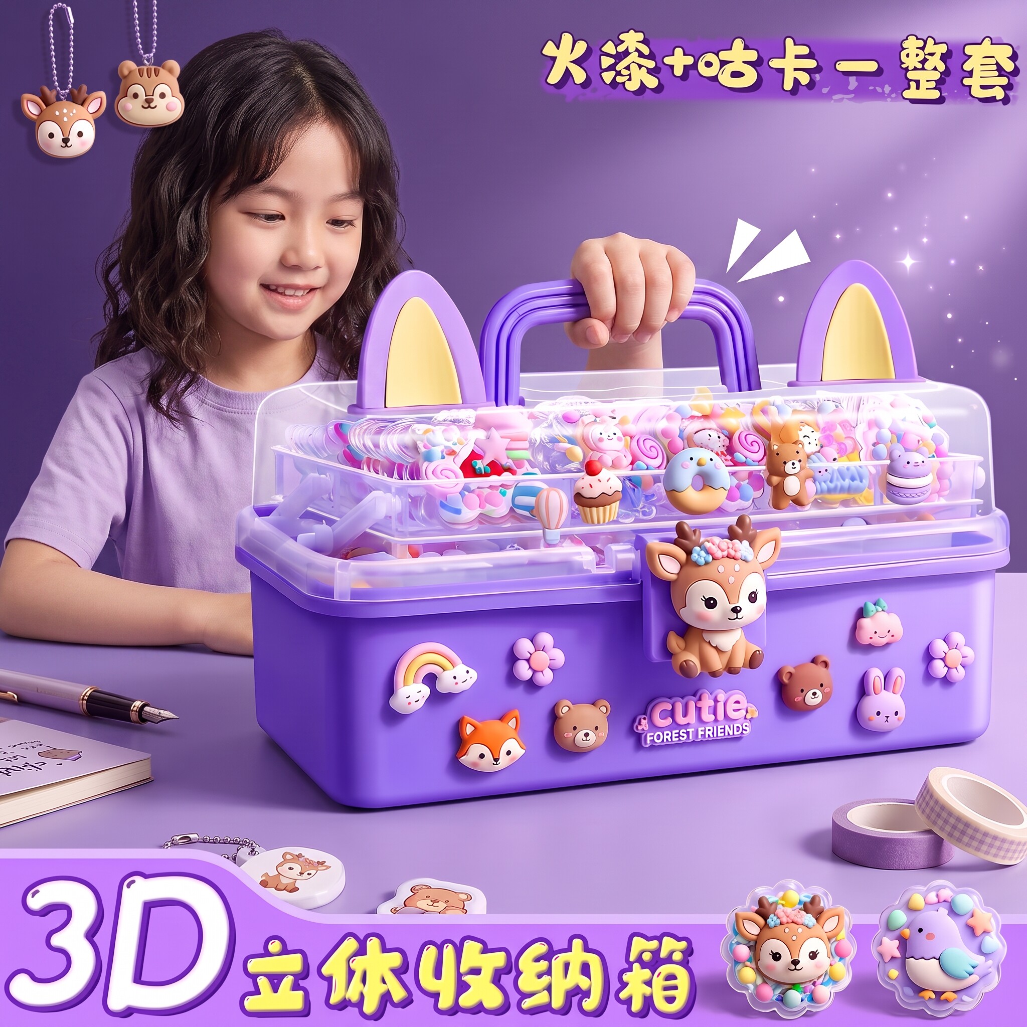 奶油胶豪华礼盒套装女孩DIY手工