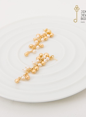 jinger法国巴黎设计师小众原创繁花耳饰耳环