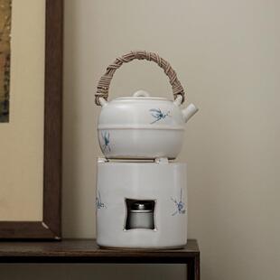 00317陶瓷器家用围煮茶烧水壶炉茶温煮茶炉茶壶底 手绘蝴蝶兰花CH