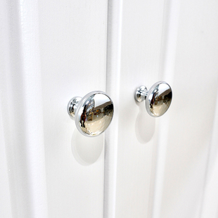 现代简约橱柜衣柜门把手法式电镀银色黄铜圆球奶油风极简抽屉拉手