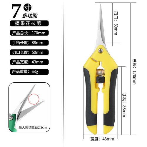 园艺工具花椒树枝摘果剪柑橘枝剪修剪翘头专用工具剪枝剪刀不锈钢