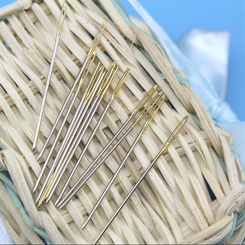 100枚针 十字绣工具金尾针钝头不扎手进口绣花针11CT 顿针中格针