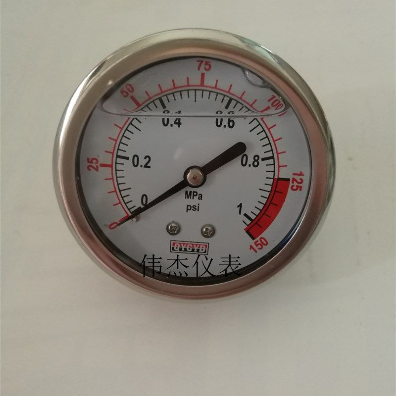 纯水机压力表带油商用净水器压力表净水机表轴向耐震压力表带支架