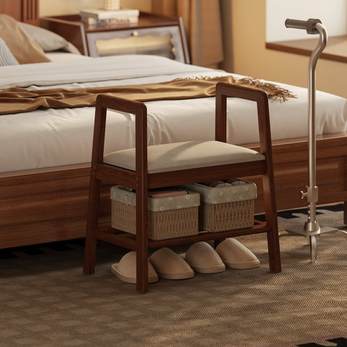 菏森派老人换鞋凳实木