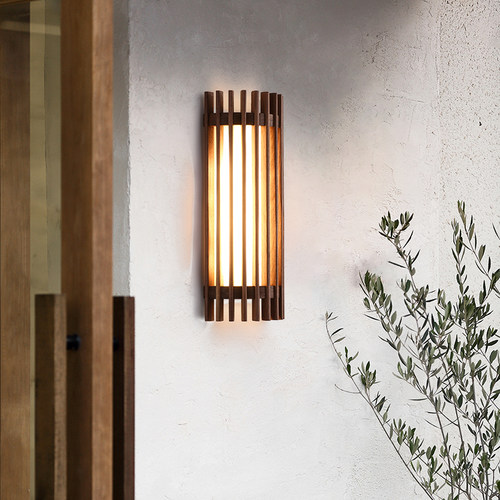 中古风艺术实木壁灯客厅走廊过道