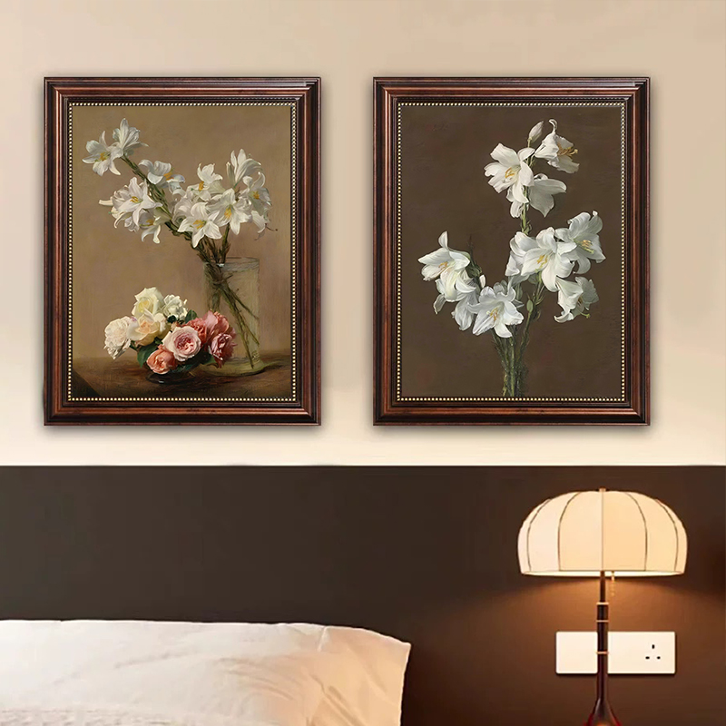 拉图尔手绘客厅diy花卉数字油画