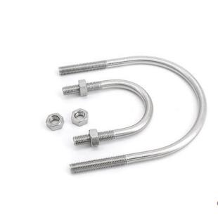 304不锈钢U型卡带2个螺母u型螺丝螺栓U形管卡管码骑马PVC管 M6 M8