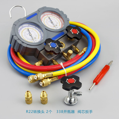 。德果RTM高精度双表阀R32雪种双表N21空调维保工具R22R410A冷媒