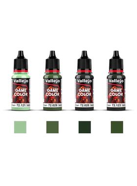 西班牙AV vallejo环保水性漆手涂系列4*18ml 新游戏绿色套装72384